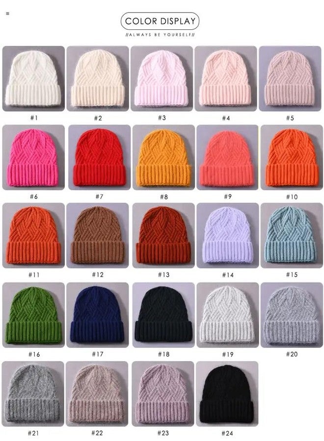 Khwaish Store Women's Woolen Beanie Cap with Fleece Lining Warm Comfortable Winter Visor Cap for Snow Cold Weather | Multicolor - Image 5