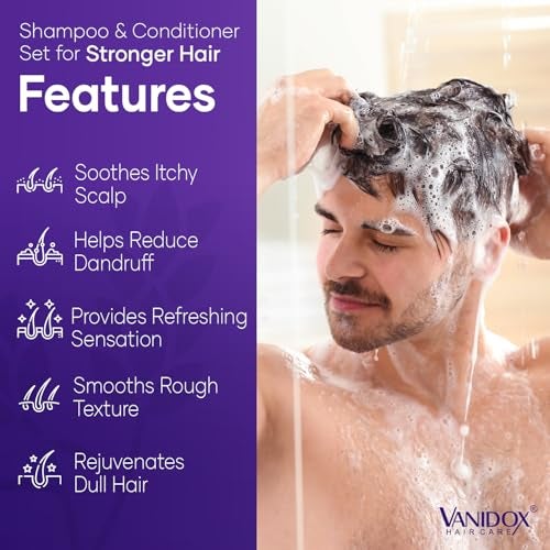Vanidox Tea Tree Shampoo and Conditioner Set with Lavender and Mint | DHT Blockers | With 100% Pure Tea Tree Oil for Itchy, Dry Scalp | Sulfate & Paraben Free | For Men & Women | 16 fl oz Each - Image 3