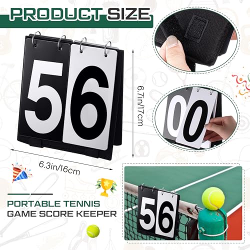 Sonwyoung 1 Pack Over Net Tennis Score Keeper Flip Scoreboards Portable for Volleyball Basketball Coaching Tennis Outdoor Numbers 09Black - Image 3