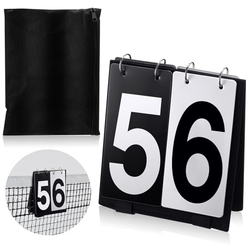 Sonwyoung 1 Pack Over Net Tennis Score Keeper Flip Scoreboards Portable for Volleyball Basketball Coaching Tennis Outdoor Numbers 09Black - Image 1