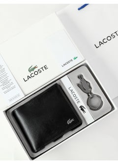 لاكوست مجموعة محفظة وسلسلة مفاتيح من لاكوست للرجال  - Image 1