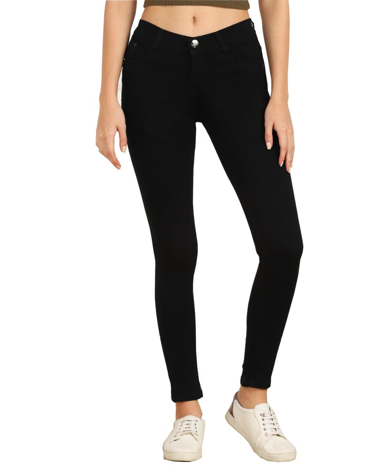 Nifty Women's Denim Stretchable Slim Fit Jeans (Jean_PLN_Black_34) - Image 1