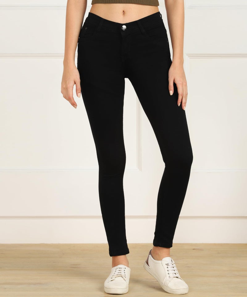 Nifty Women's Denim Stretchable Slim Fit Jeans (Jean_PLN_Black_34) - Image 2