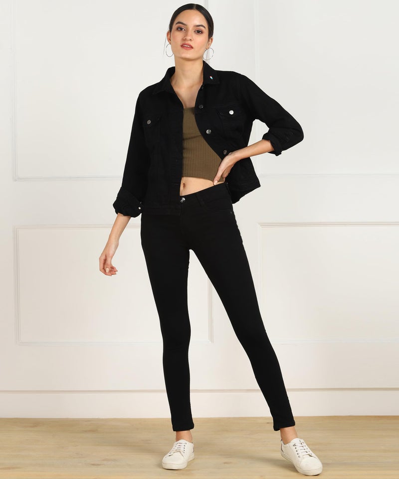 Nifty Women's Denim Stretchable Slim Fit Jeans (Jean_PLN_Black_34) - Image 4