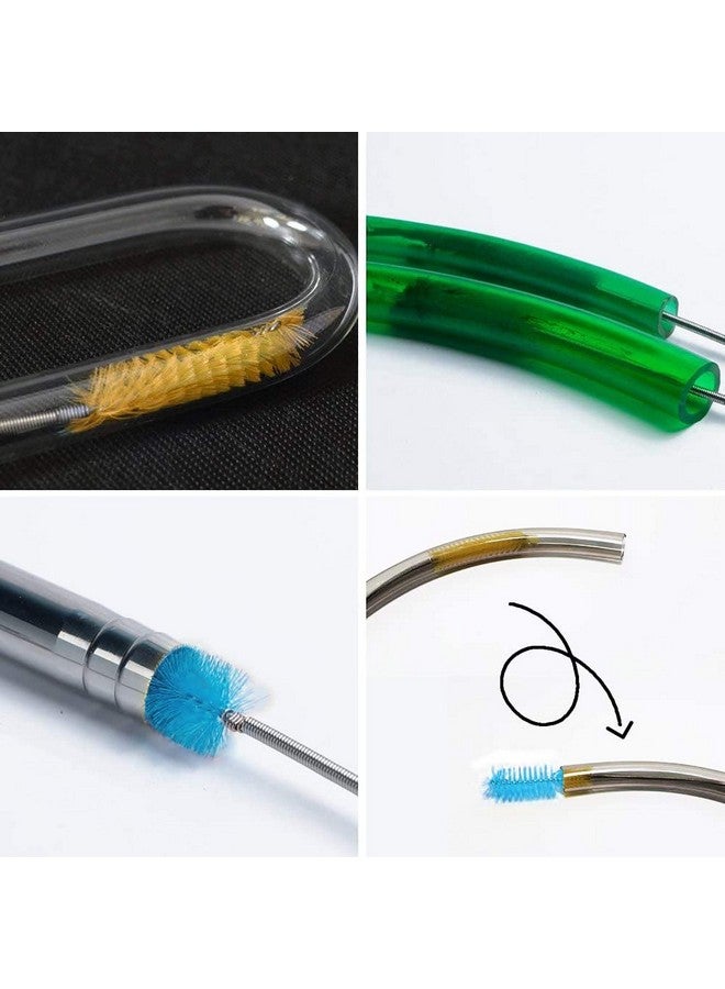 KITOSUN Flexible Drain Brush Cleaner Kit - CPAP Hose Cleaner 5ft Long Elastic Double Head Nylon Cleaning Brush + 3pcs 10” Straw Brushes for Aquarium Water Filter Pipe Air Tube Fish Tank Tub Sinks Glass Vase - Image 5