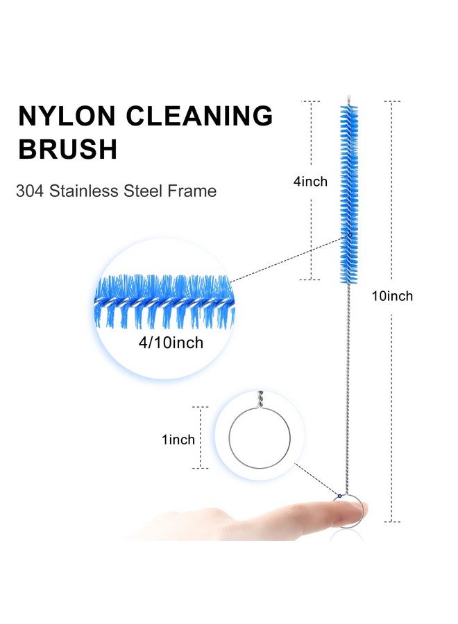 KITOSUN Flexible Drain Brush Cleaner Kit - CPAP Hose Cleaner 5ft Long Elastic Double Head Nylon Cleaning Brush + 3pcs 10” Straw Brushes for Aquarium Water Filter Pipe Air Tube Fish Tank Tub Sinks Glass Vase - Image 2