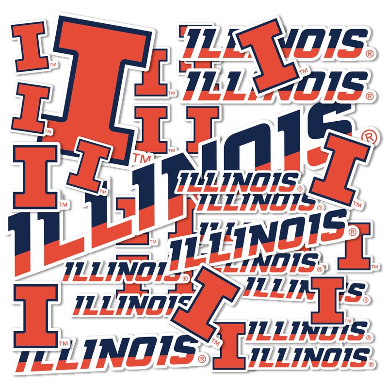 Desert Cactus University of Illinois Sticker Fighting Illini U of I Vinyl Decals Laptop Water Bottle Car Scrapbook Sheet T1 Type 11