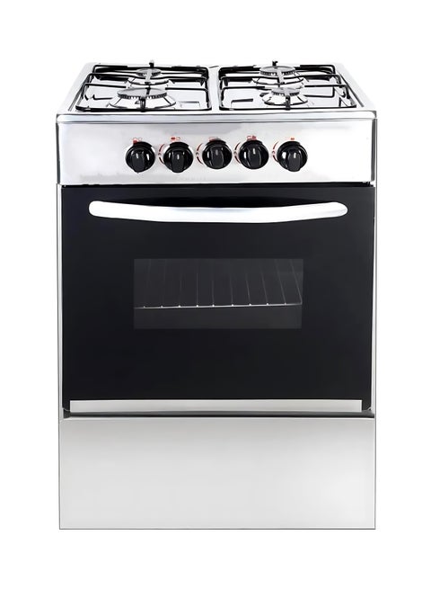 Freestanding Gas Cooker - 4 Burners Silver sides Stainless Steel Top  - 55*55 Cm