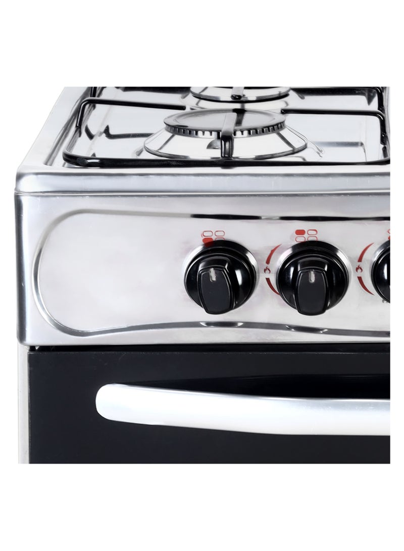 GLOBAL Freestanding Gas Cooker - 4 Burners Silver sides Stainless Steel Top  - 55*55 Cm - Image 3