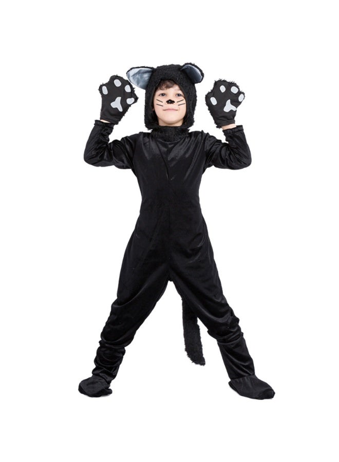 NIBEMINENT Halloween masquerade ball animal black cat performance costume Boy cat costume - Image 1