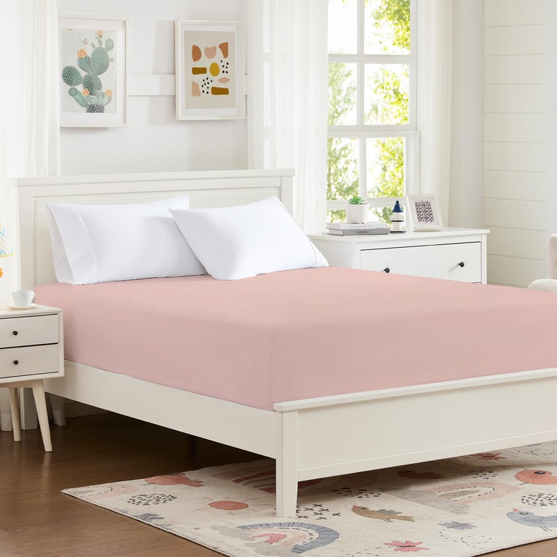 Hotella 100% Microfiber 60"x80" Queen Size Fitted Sheet Only, Hotel Quality Deep Pocket Bottom Sheet, Up to 14 inch Bedding Matress Protector, Machine Washable and Non-Fade, Stay in Place,Lotus Pink - Image 1