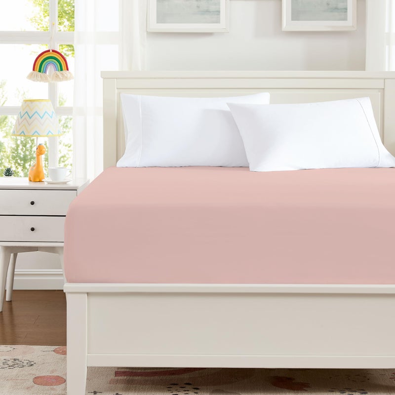 Hotella 100% Microfiber 60"x80" Queen Size Fitted Sheet Only, Hotel Quality Deep Pocket Bottom Sheet, Up to 14 inch Bedding Matress Protector, Machine Washable and Non-Fade, Stay in Place,Lotus Pink - Image 4