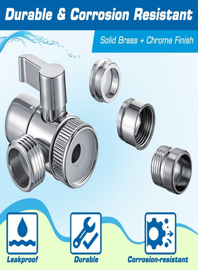 Dreyoo صمام تحويل صنبور Dreyoo 3 مجموعة مع مهوية تتضمن محول خرطوم 55/64 بوصة، 15/16 بوصة، G1/2 بوصة، كل من الثلاثة، صمام تحويل ثلاثي الاتجاهات لليد، موزع صنبور حوض الحديقة للحمام - Image 4