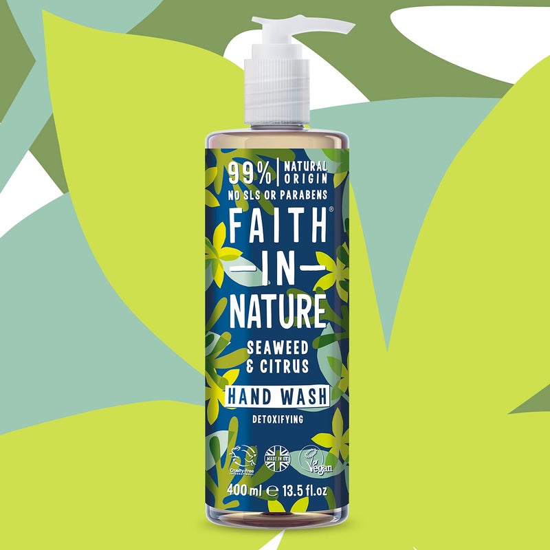 Faith In Nature Natural Seaweed and Citrus Liquid Hand Wash, Restorative, Vegan and Cruelty Free, No SLS or Parabens, 400 ml (Pack of 2) - Image 3