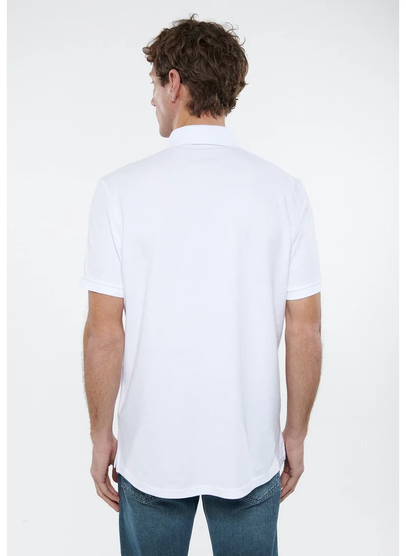 MAVI Blue Men's White Polo Shirt 063247-27879