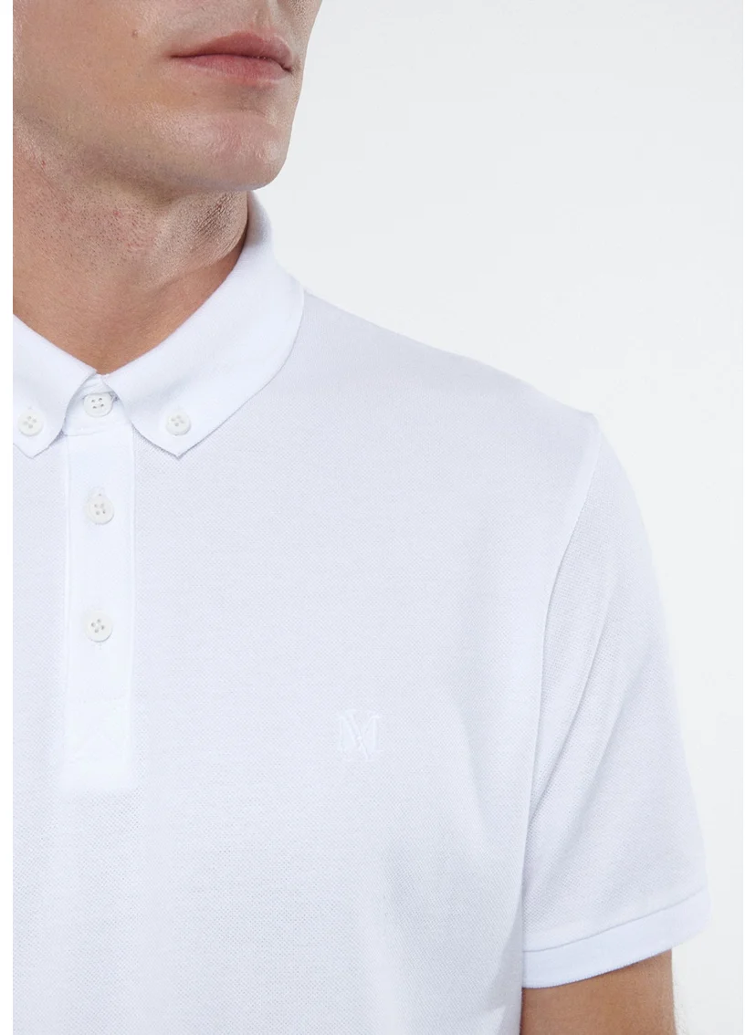 MAVI Blue Men's White Polo Shirt 063247-27879
