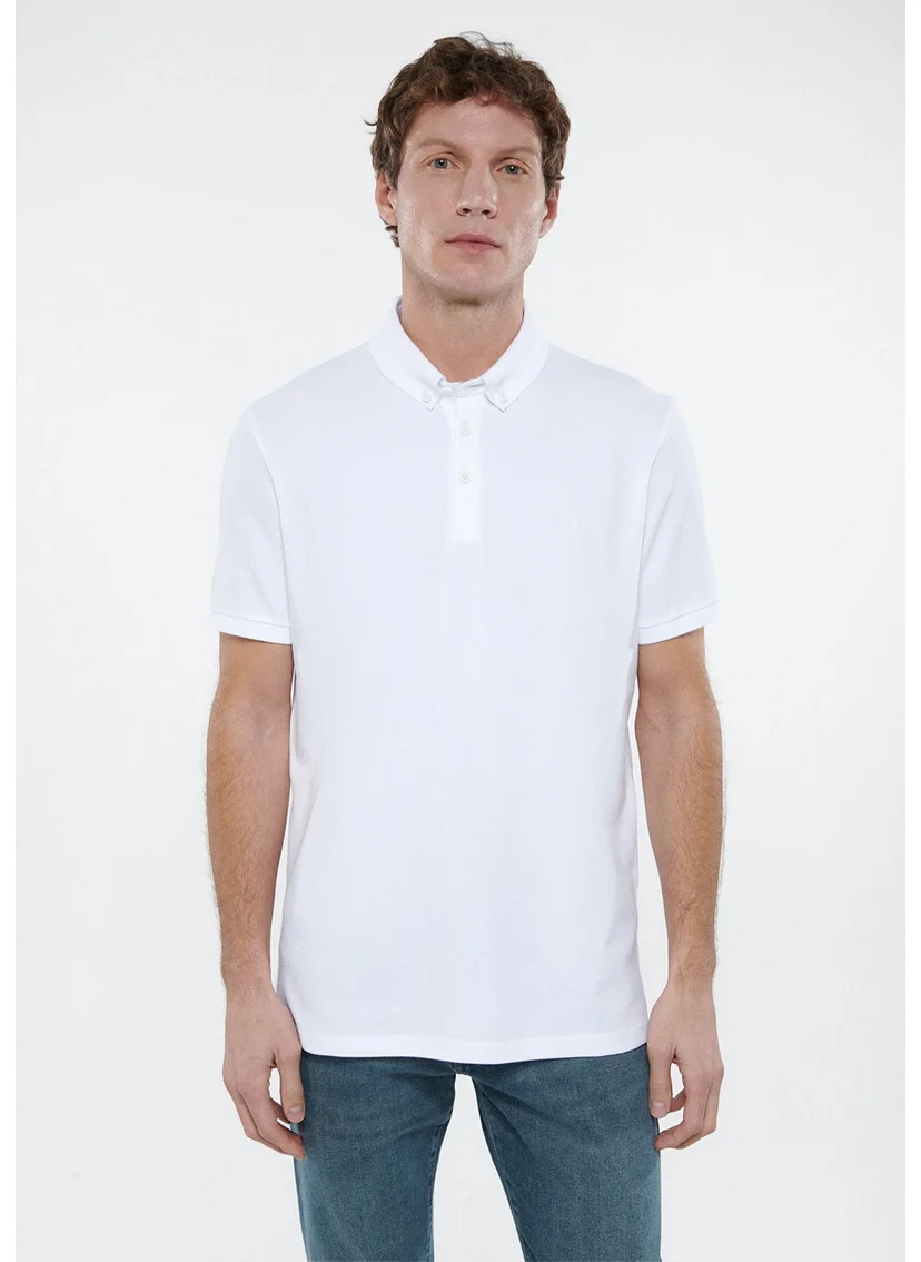 MAVI Blue Men's White Polo Shirt 063247-27879