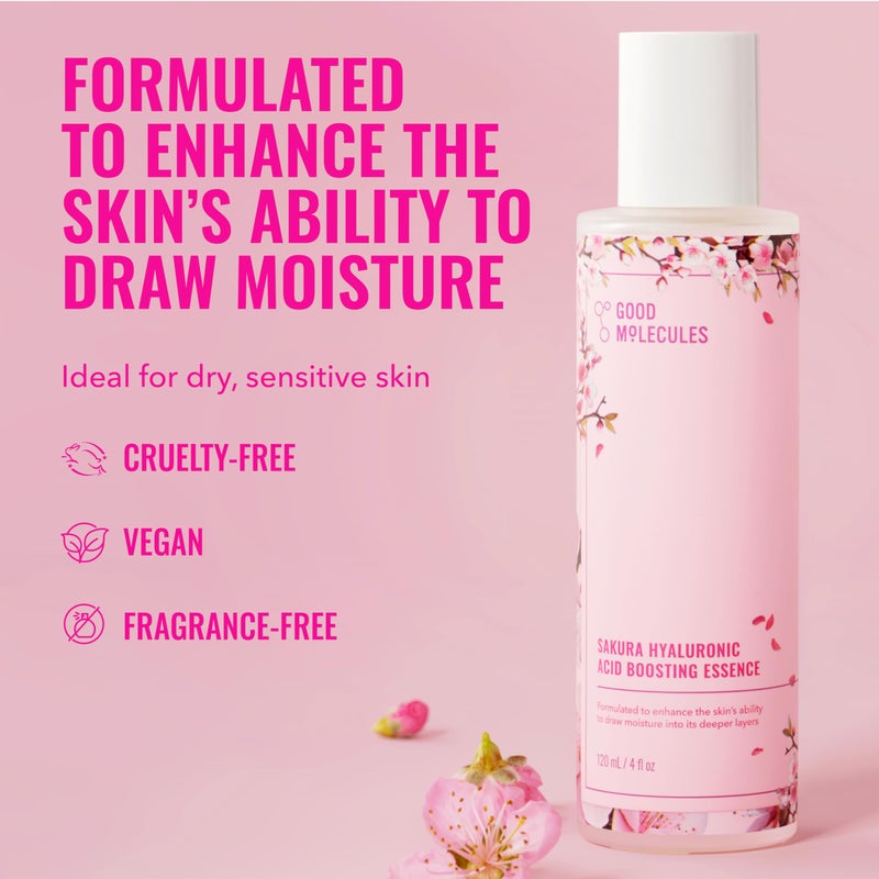 Good Molecules Sakura Hyaluronic Acid Boosting Essence - Ultra Hydrating Facial Moisturizer - Skincare for Hydration, Tightening, Anti Aging, Instant Glow - Skin Care for Face - Image 2