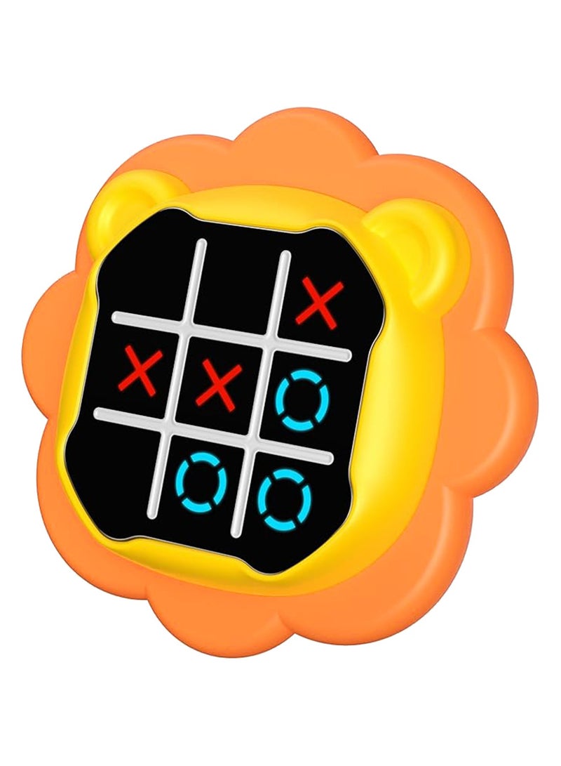 هيروكس لعبة تيك تاك تو 3 في 1، لعبة تعليمية محمولة باليد، لعبة تيك تاك تو إلكترونية للتعليم وتنمية الذاكرة، لعبة عائلية، لعبة لوحية للأطفال والكبار (أصفر) - Image 1