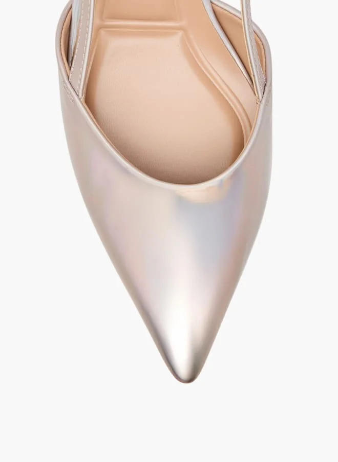 سيليست Women's Mules with Hook and Loop Closure and Kitten Heel