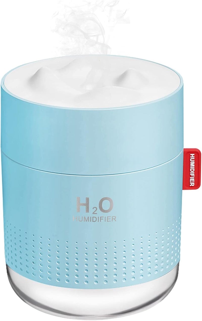 MOVTIP Portable Mini Cool Mist Humidifier, 500ml USB Personal Desktop Humidifier for Baby Bedroom Travel Office Home, Auto Shut-Off, 2 Mist Modes, Super Quiet, Blue - Image 1