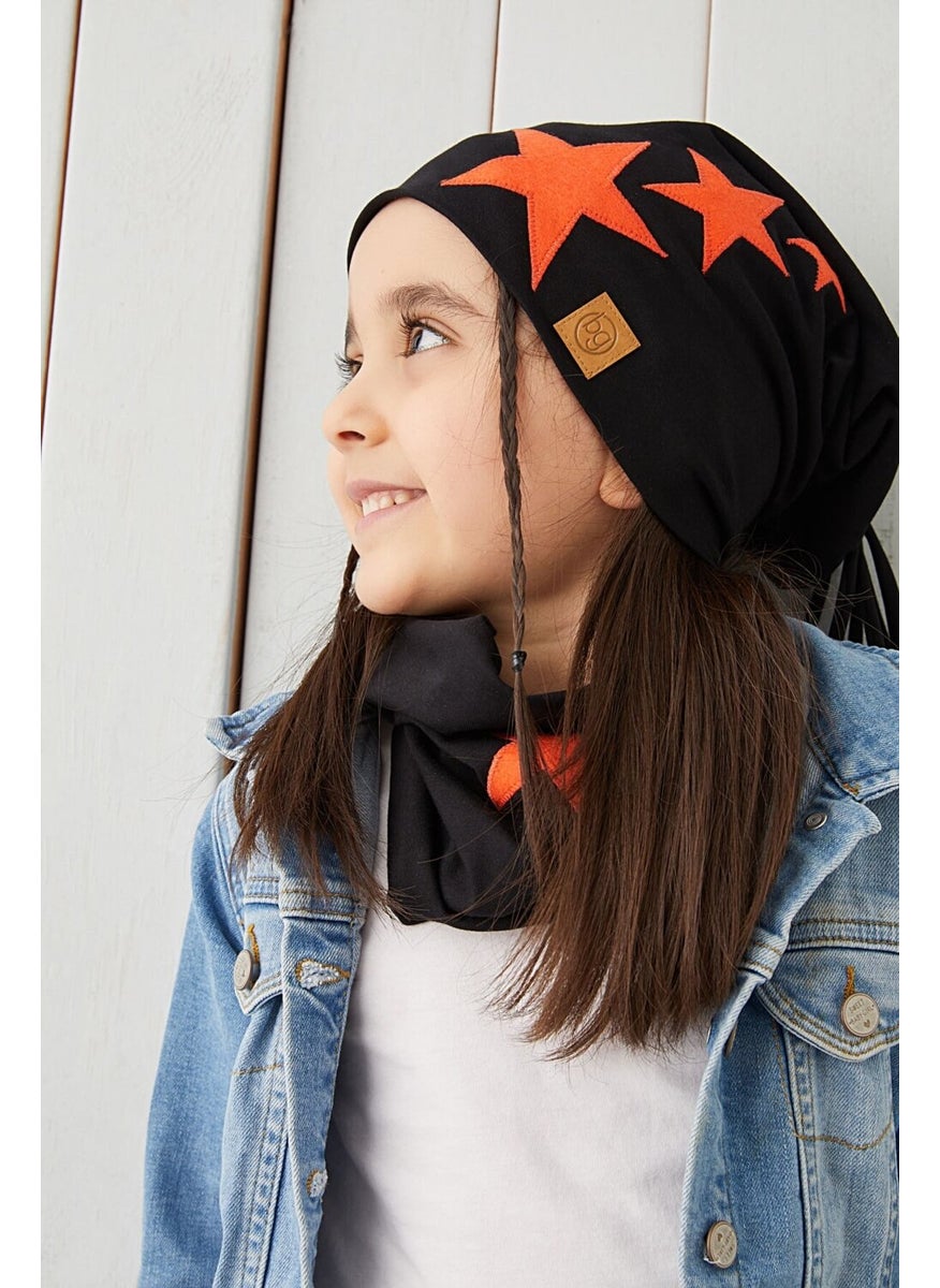 Babygiz Orange Black Girl Child Baby Hat Beanie Soft Double Layer Sports Cotton Combed Cotton  - Image 3