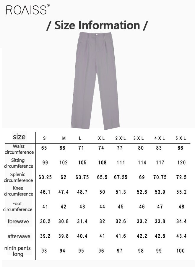 roaiss Men's Suit Pants with Loose Straight Vertical Version Casual Trousers for Students - Image 3