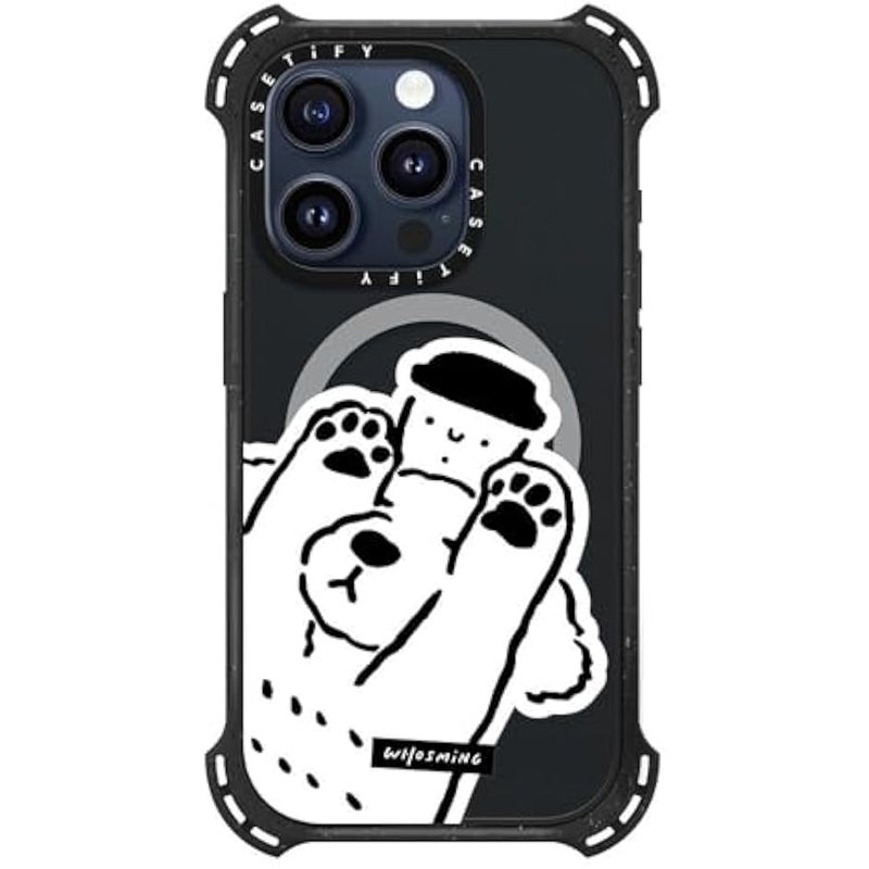 Casetify Bounce iPhone 15 Pro Case 【6X Military Grade Drop Tested / 21.3ft Drop Protection/Compatible with Magsafe】 - Dog Loves Coffee - Triple Black - Image 2
