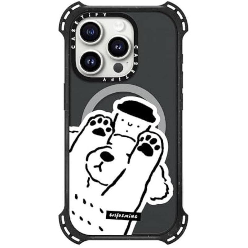 Casetify Bounce iPhone 15 Pro Case 【6X Military Grade Drop Tested / 21.3ft Drop Protection/Compatible with Magsafe】 - Dog Loves Coffee - Triple Black - Image 3