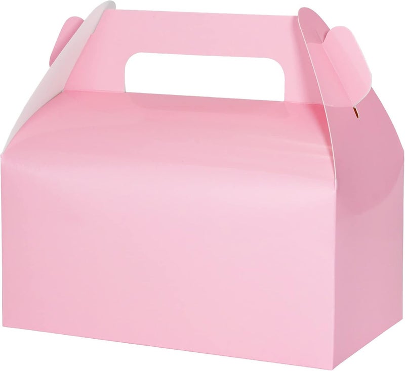 UnicoPak 30 Pack Pink Gable Treat Boxes Party Favor Boxes, Goodie Bag Boxes for Treats Cookies Candies, Ideal for Birthday, Pink Party Favors, Baby Shower, Valentine's Day â€“ 6.5x3.5x3.5 Inches - Image 1