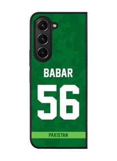 Cover for Samsung Galaxy Z Fold5 Case, Rugged Black Slim Fit Soft Flexible Thin Protective Phone Cases - Player Name - Babar Azam, Jersey Number- 56