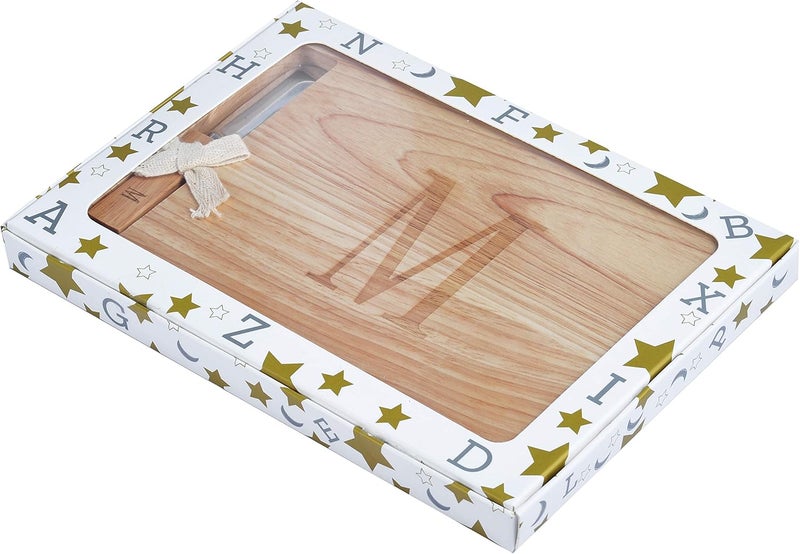 Miicol Wood Charcuterie Board, Monogram Cheese Board 10 Inch, Personalized Initial Cutting Board with Spreader, Unique Housewarming Gift, Ideal for Kitchen, Home, Letter M - Image 5