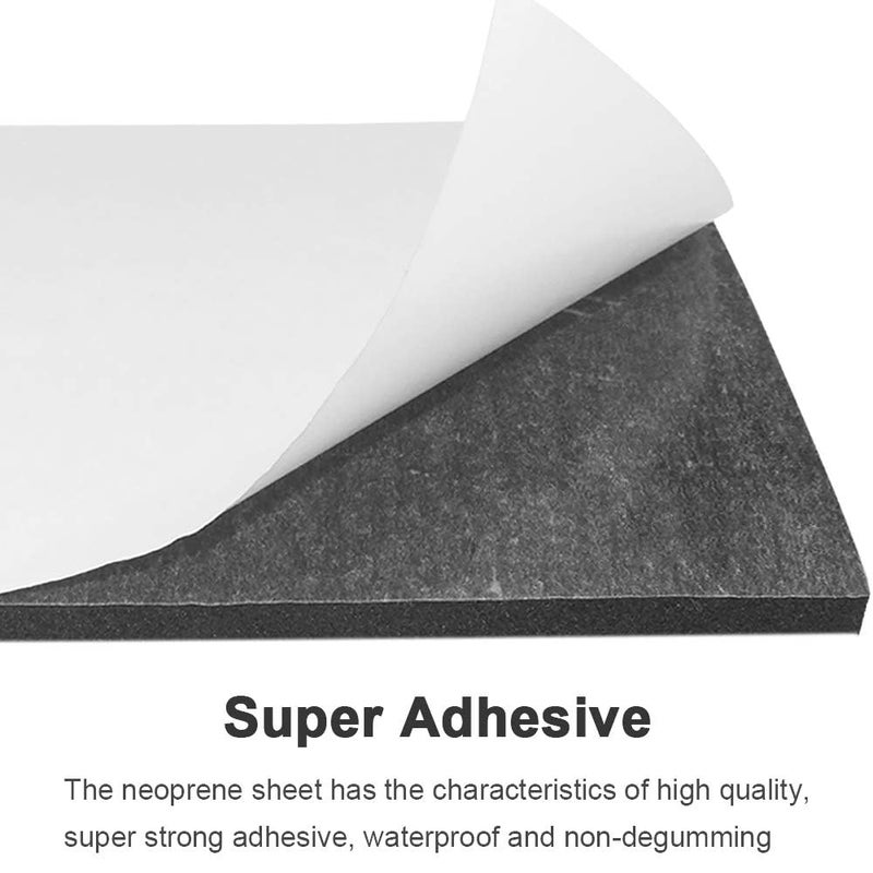 DGSL Neoprene Adhesive Foam Sheets, 12'' W x 59'' L x 4/5'' Thick Sponge Self Adhesive Rubber Padding Sheet Closed Cell Foam Sheet Roll for DIY, Multi-Function Soundproof Rubber Mat, Black - Image 5