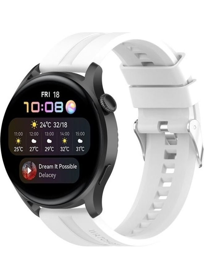 Silicone Replacement Strap For Huawei Watch 3 / Pro White - Image 3