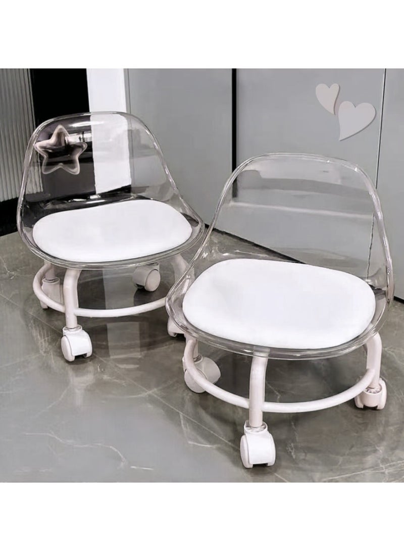 general Transparent Children's Chair with Backrest | Food Grade Plastic Anti-Tip - Suitable for Rooms and Prayers - Image 2