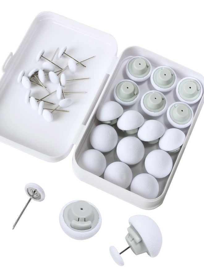 Xuduvay Duvet Pin Duvet Clips 16 Sets,Duvet Button Fasteners with Soft Fabric Material for Quilt, Cushions, Curtains(White) - Image 1