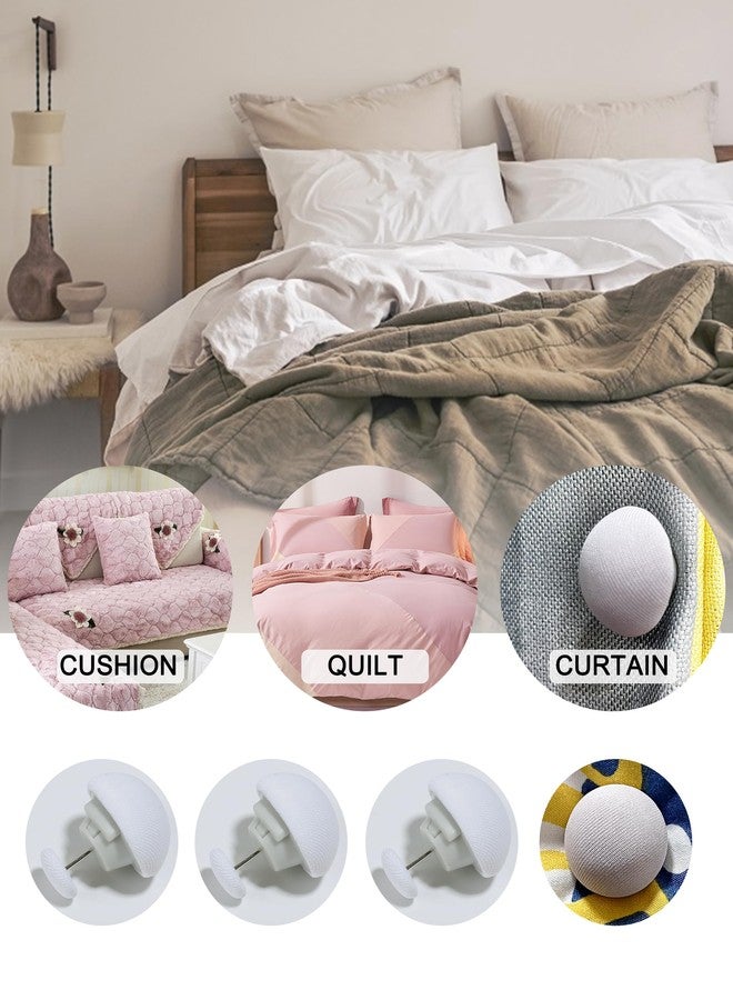 Xuduvay Duvet Pin Duvet Clips 16 Sets,Duvet Button Fasteners with Soft Fabric Material for Quilt, Cushions, Curtains(White) - Image 5
