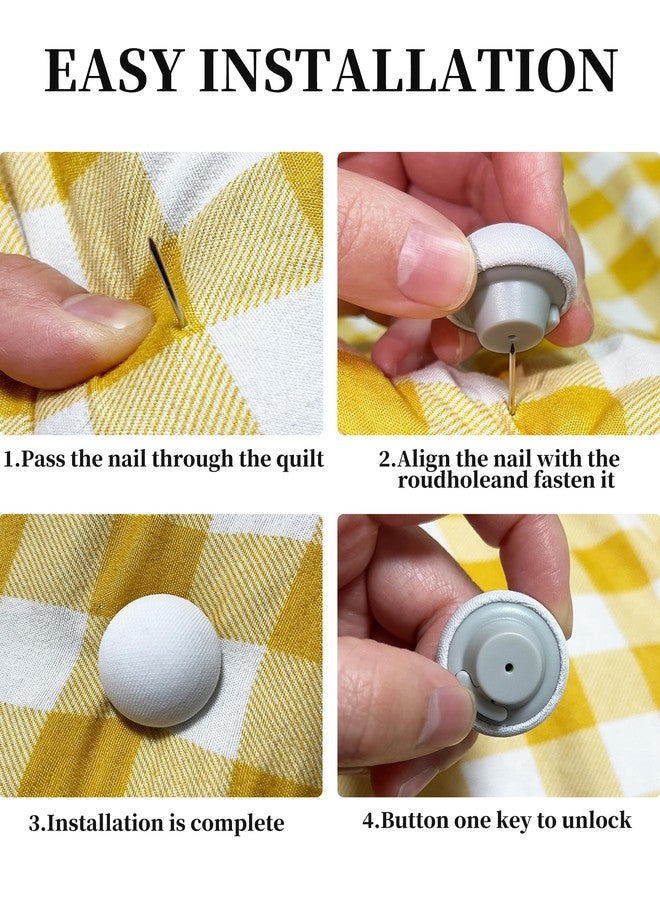 Xuduvay Duvet Pin Duvet Clips 16 Sets,Duvet Button Fasteners with Soft Fabric Material for Quilt, Cushions, Curtains(White) - Image 4