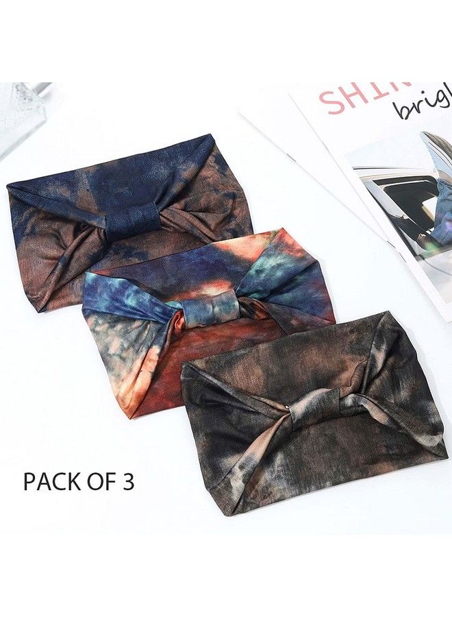 GORTIN 3 Pack Boho Wide Headbands African Style Turban Head Bands Leopard Stretch Knotted Head Wraps Floralelastic Yaga Hair Bands Outdoor Sweatbands Fashion Hair Accessory For Black Women And Girls (Set 6) - Image 3