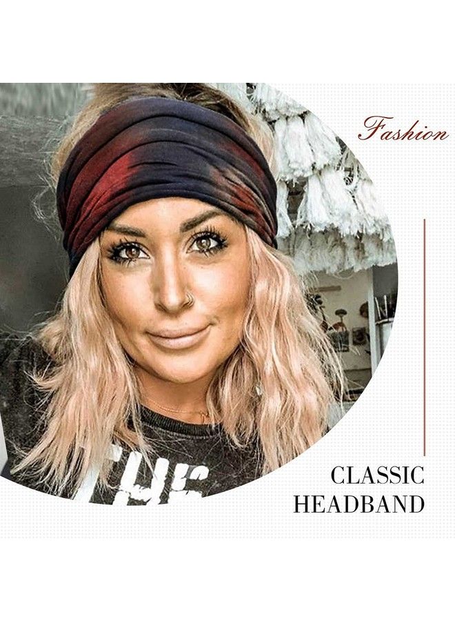 GORTIN 3 Pack Boho Wide Headbands African Style Turban Head Bands Leopard Stretch Knotted Head Wraps Floralelastic Yaga Hair Bands Outdoor Sweatbands Fashion Hair Accessory For Black Women And Girls (Set 6) - Image 5