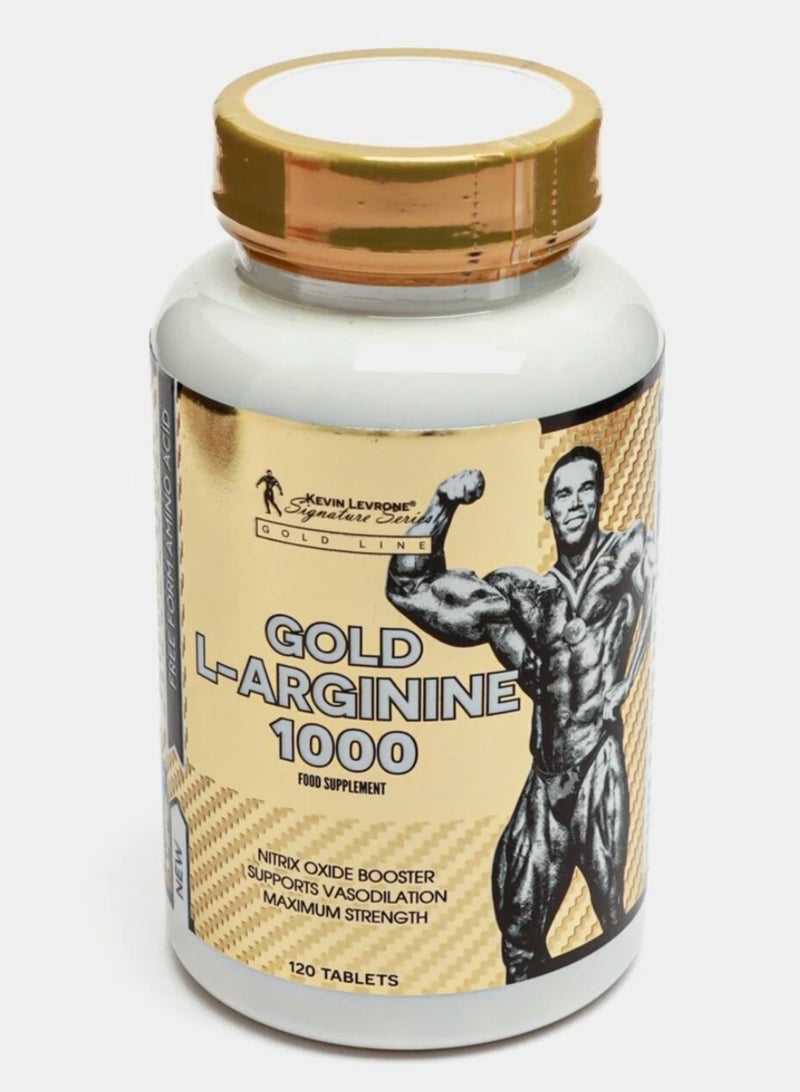 Gold L-Arginine 1000 Tablets – Nitric Oxide Booster for Muscle Pump & Performance, Made in UK, 120 Tablets