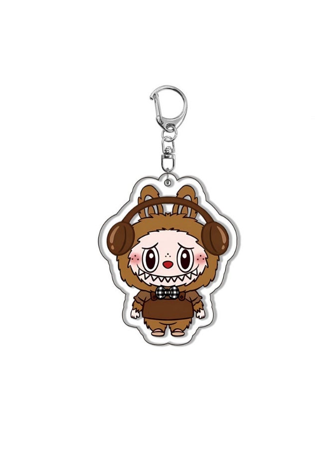 LABUBU Labubu Little Sheep Keychain Cute Cartoon Acrylic Personalized Schoolbag Pendant  - Image 1