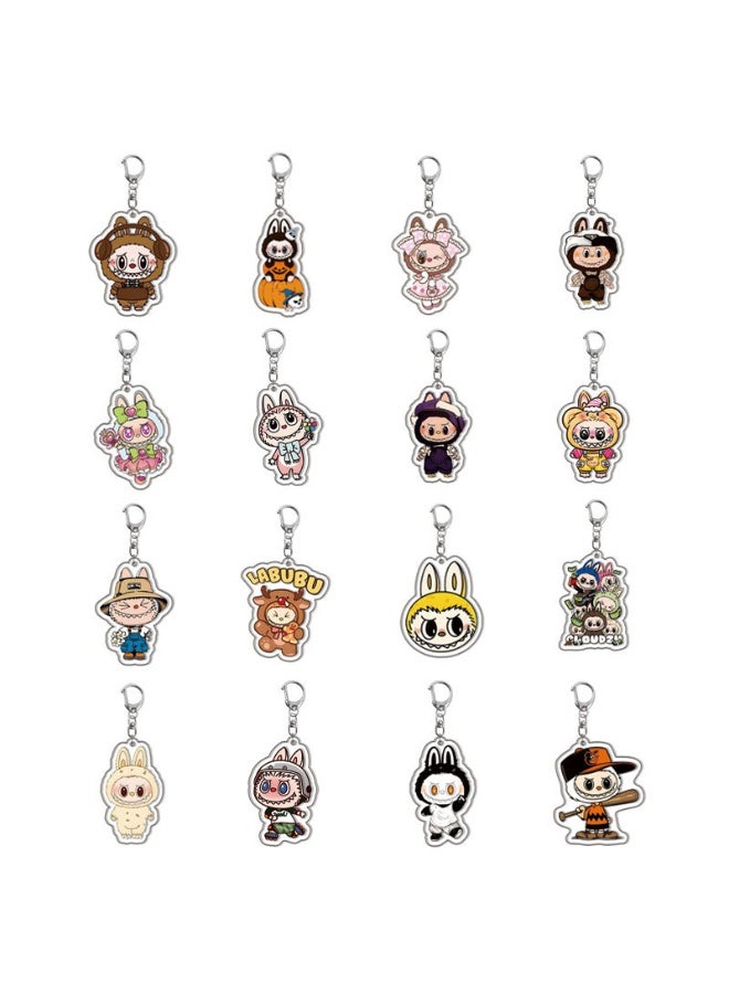 LABUBU Labubu Little Sheep Keychain Cute Cartoon Acrylic Personalized Schoolbag Pendant  - Image 2