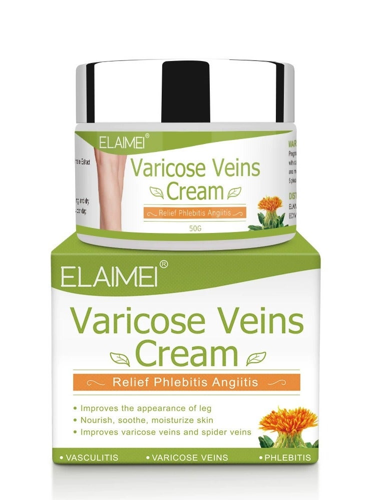 Elaimei Varicose Veins Cream, Reduces Varicose and Spider Veins, Relieves Heavy and Tired Legs – Improves Circulation and Leg Appearance with Relaxing Formula 50g - Image 1