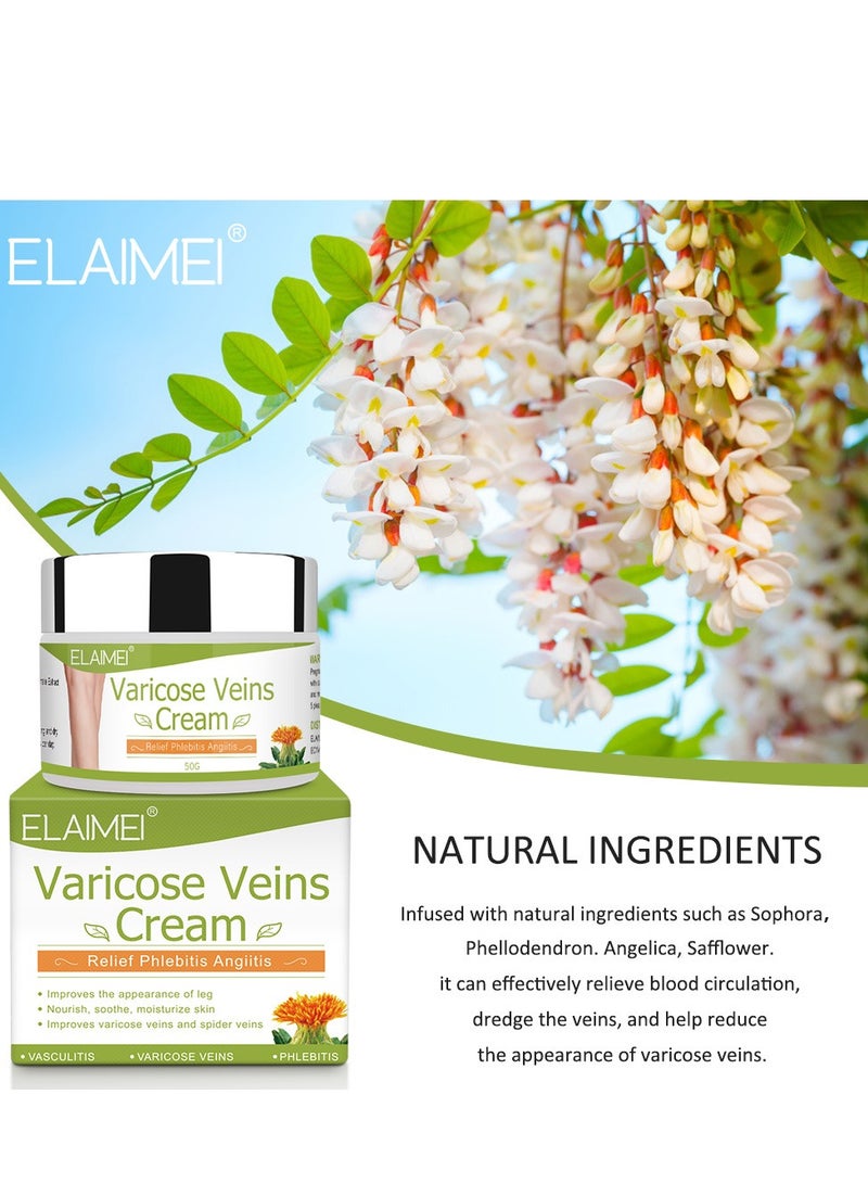 Elaimei Varicose Veins Cream, Reduces Varicose and Spider Veins, Relieves Heavy and Tired Legs – Improves Circulation and Leg Appearance with Relaxing Formula 50g - Image 5