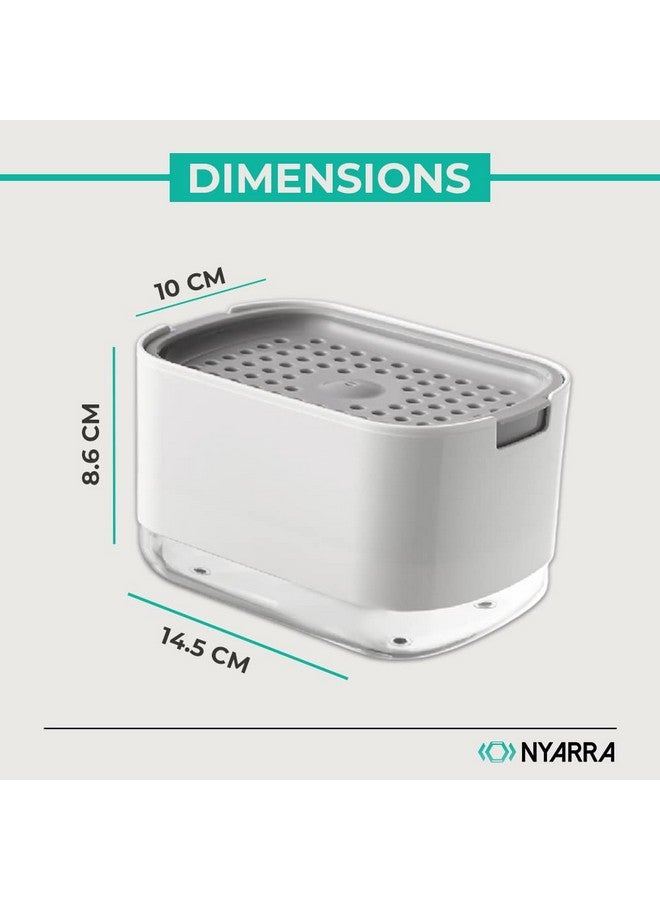 Nyarra Abs Soap Dispenser For Kitchen With Sponge Holder 300Ml,Hollow Design,Durable&Smooth Body,Rust Proof,2 In 1 Liquid Soap Dispenser,Sink Dish Washing Soap Dispenser Set [Nr-1861] - Image 2