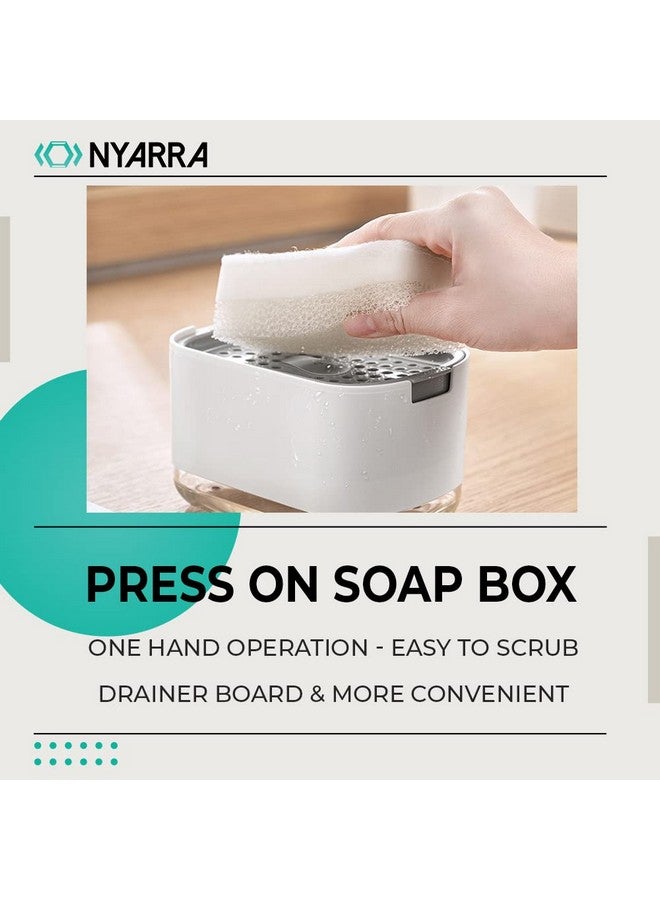 Nyarra Abs Soap Dispenser For Kitchen With Sponge Holder 300Ml,Hollow Design,Durable&Smooth Body,Rust Proof,2 In 1 Liquid Soap Dispenser,Sink Dish Washing Soap Dispenser Set [Nr-1861] - Image 5