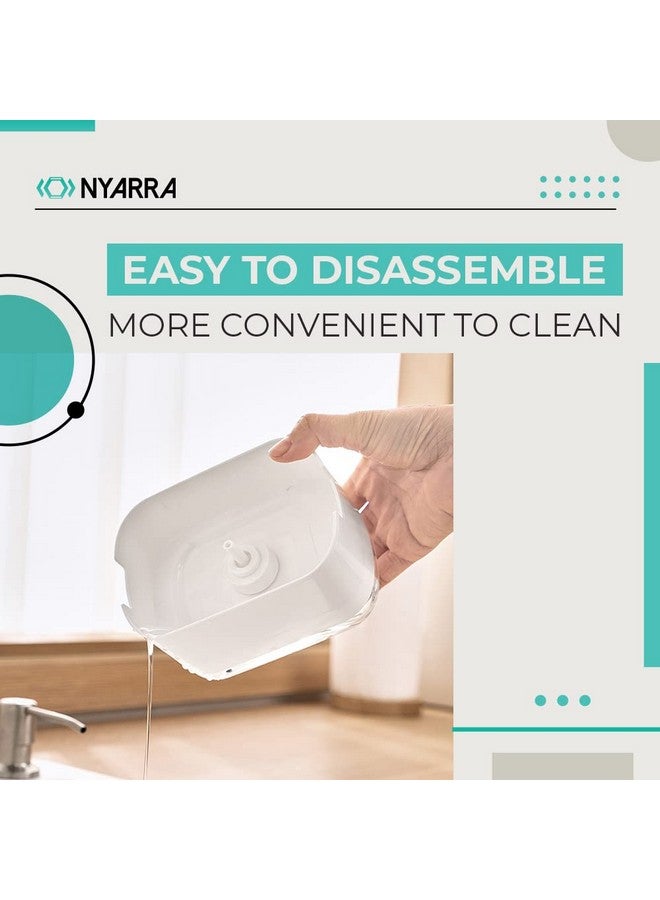 Nyarra Abs Soap Dispenser For Kitchen With Sponge Holder 300Ml,Hollow Design,Durable&Smooth Body,Rust Proof,2 In 1 Liquid Soap Dispenser,Sink Dish Washing Soap Dispenser Set [Nr-1861] - Image 3