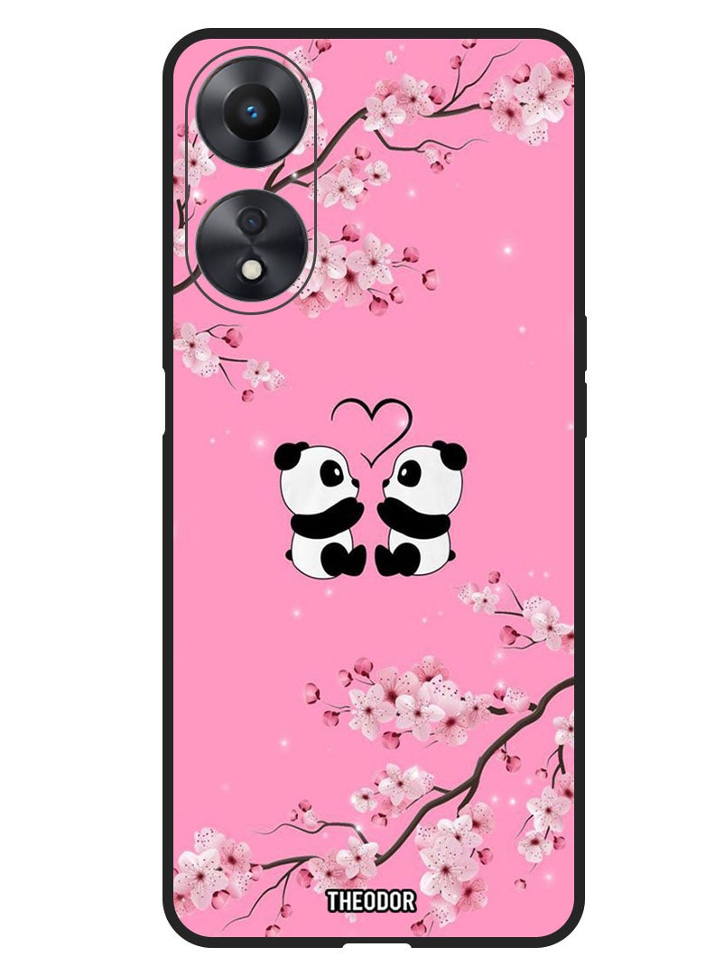 Theodor Protective Case Anti Scratch Shock Proof Bumper Cover For Oppo F23 5G Two Small Pandas - Image 1