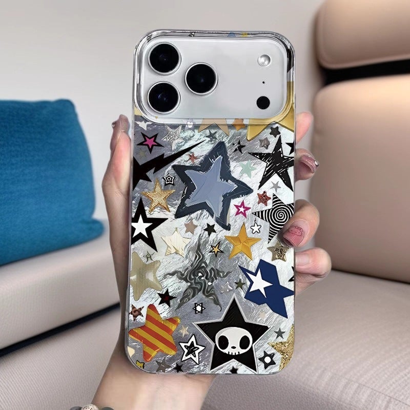 Apple iPhone 17 Pro phone case with a stylish and creative transparent five-pointed star design for shock protection